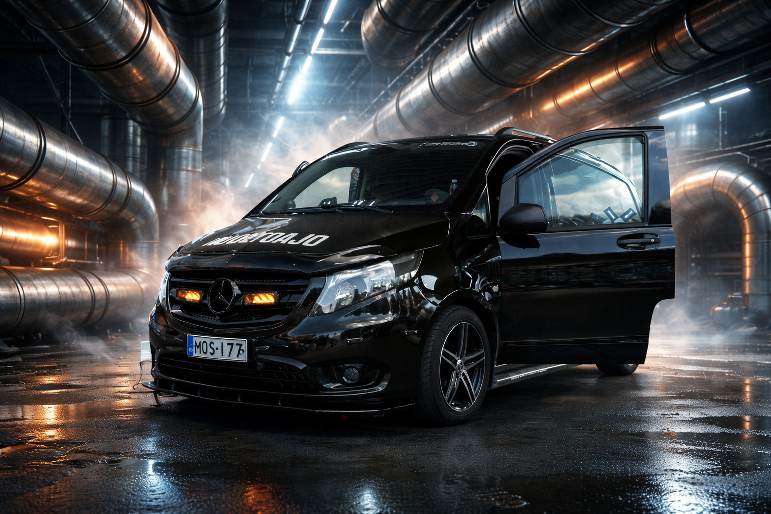Mercedes Vitoon rakennettu 36 000 watin autohifijärjestelmä